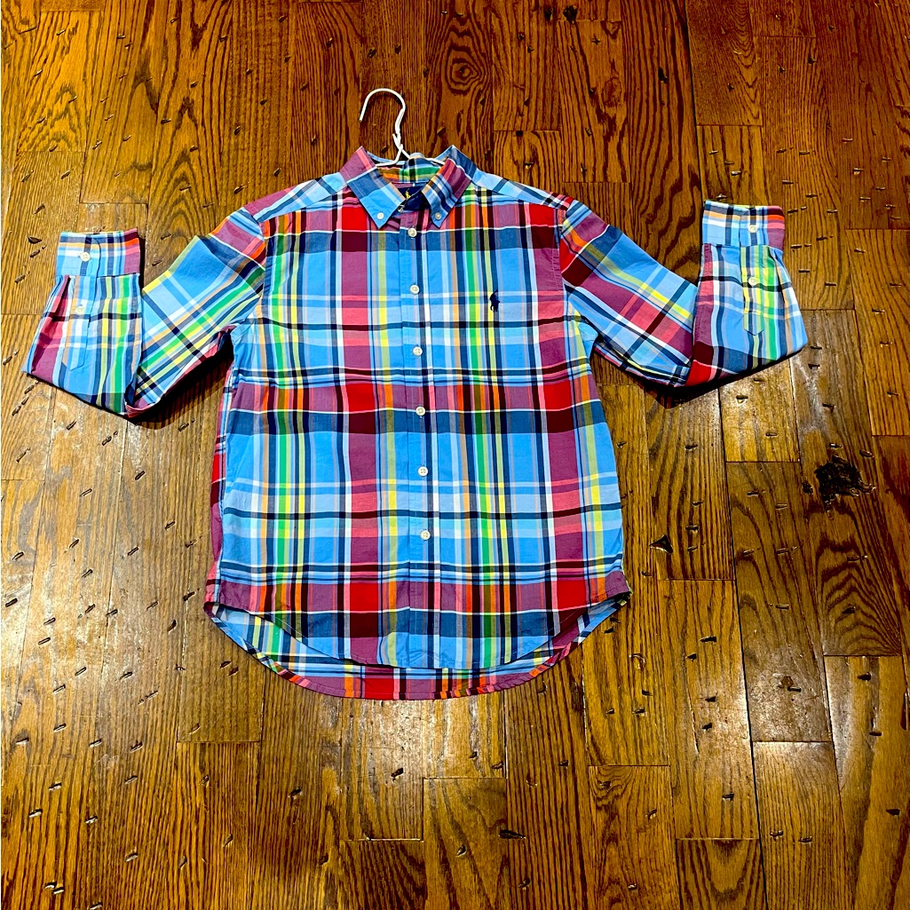 Polo Ralph Lauren Classic Fit Long Sleeve Plaid Oxford Shirt Boys M(10-12)
